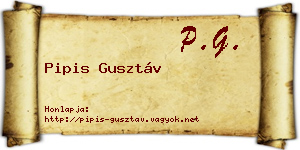 Pipis Gusztáv névjegykártya